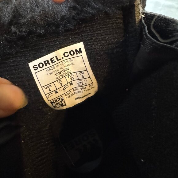 Sorel Toddler Snow Black Charcoal Commander Boot Size 4 NWOT - Picture 7 of 7